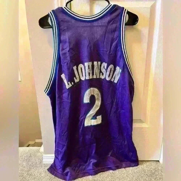 VTG Champion Charlotte Hornets NBA Basketball Jersey Larry Johnson - Picture 2 of 3